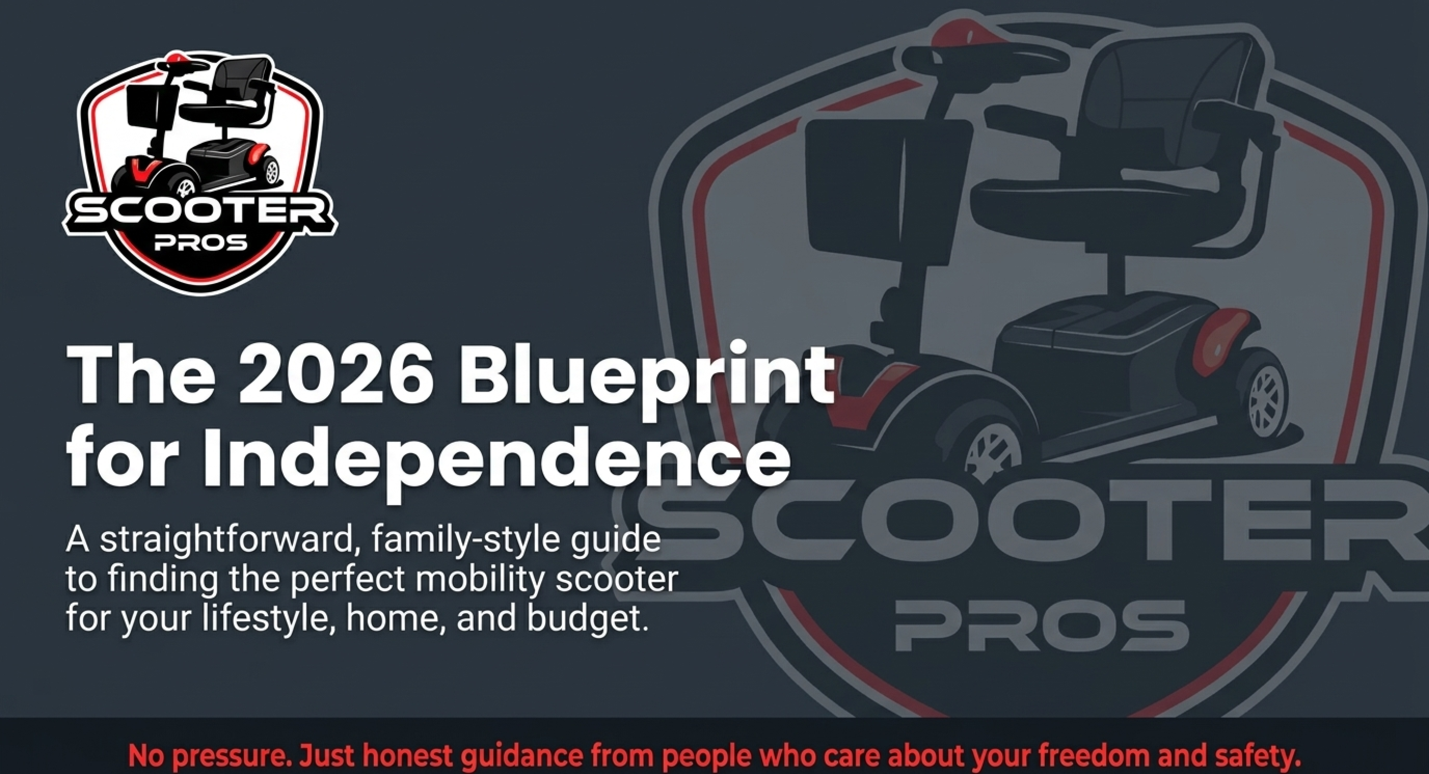 Scooter Pros guide cover titled The 2026 Blueprint for Independence, with the Scooter Pros logo over a scooter photo